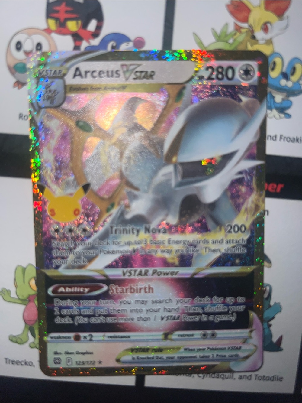 Pokemon Arceus VSTAR Holo Silver Purple Gold Accent
